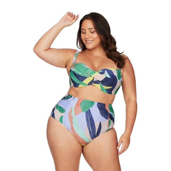 NWT! Artesands L'Avana Multi Botticelli Bandeau Bikini Top - Size 12 - Picture 1 of 13
